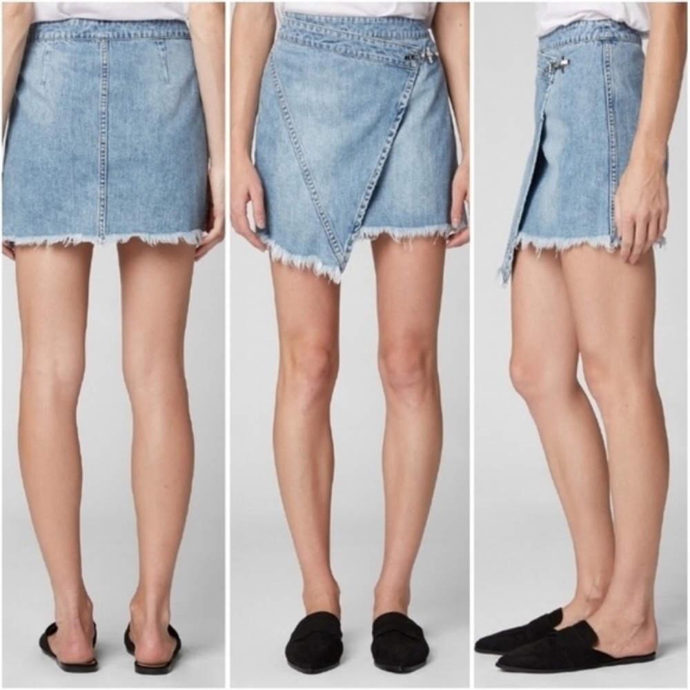 NWT BlankNYC wrap asymmetrical Jean denim skirt